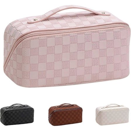 Vandtæt Kosmetik- og Makeup Taske PU Toilet Taske Læder Toilet Taske til Rejser, Badeværelse og Opbevaring (23*5*12*12 cm)