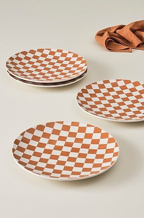 Jotex - Teller 4er-pack ø 28,5 Cm Orange/weiß - ELLA - Kaufe Teller bei Jotex