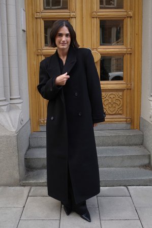 NA-KD Long Coat - Frakker - Sort - EU 44