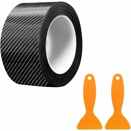 Kulfiber-klistermærke 5CMX10M Bil Dør Tærskel Beskytter Film, Bil Fiber Klistermærke Beskytter, Bil Dør Tærskel Beskytter (Sort)