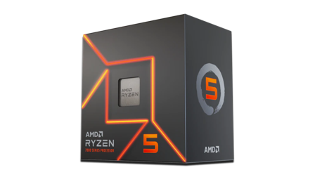 AMD Ryzen 5 7600 - AM5 6 kjerner, 12 tråder, 3.8GHz - 5.1GHz, 40MB Cache, DDR5, PCIe 5.0, 65W TDP, Wraith Stealth-kjøler