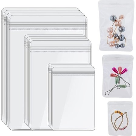 60 Pakke Klare Smykkevesker i Plast, Små Ziplock-poser for Smykker Anti-anløps Smykkeoppbevaringsposer Smykkeposer