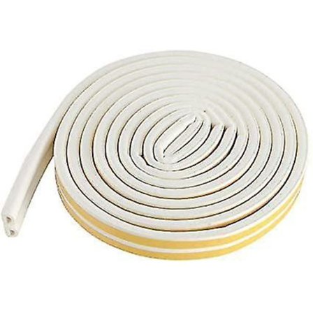 Gummi Tætningsliste Døre 15m Skumtape D-formet Lydtæt