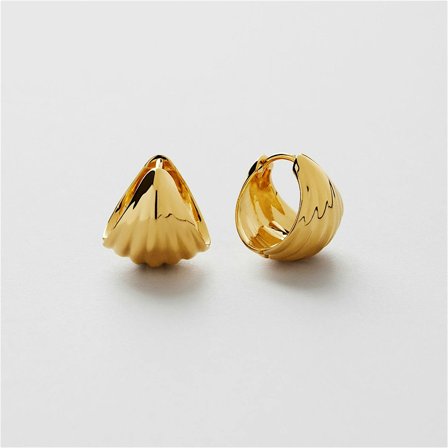 Feather Hoops - 24K GULLBELAGT STERLINGSØLV