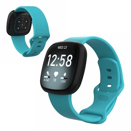 Fitbit Versa 3 / Sense silikon klockarmband - cyan Size: S