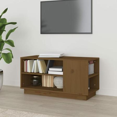 Vidaxl Tv-bänk Honungsbrun 80x35x40,5 Cm Massiv Furu Brun