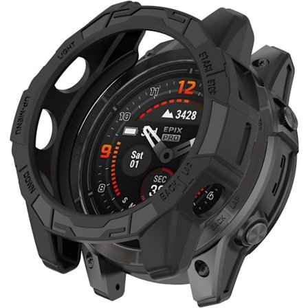 (Svart) Fodral Kompatibelt med Garmin Epix Pro Gen 2 47mm/Fenix 7 Pro/Fenix 7, TPU Skyddande Fodral Klockramsskydd