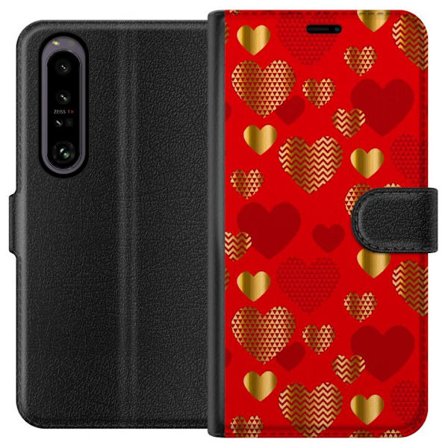 Kompatibel Tegnebogsetui til Sony Sony Xperia 1 IV GoldenHearts