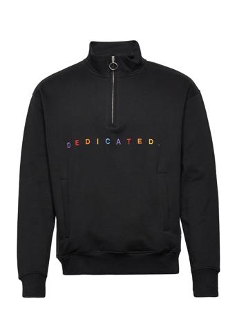 Halfzip Sweatshirt Storuman Dedicated Spread Logo Knitwear Half Zip Pullover Sort DEDICATED