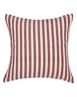 Kuddfodral garnfärgad rand med bäckebölja effekt 1-pack Röd - Jul - Linea