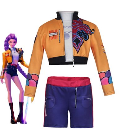 Halloween-tilbud Demon Slayer Cosplay Kostume Rumi 110 med Jakke For Shorts Halloween Anime Familie Kostume