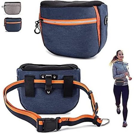 Yoitea Hundgodisväska för Träning, 4 Sätt att Bära Automatisk Stängning Hundgodisväska med Justerbart Midjebälte, Avtagbar Inbyggd Bajspåsehållare S