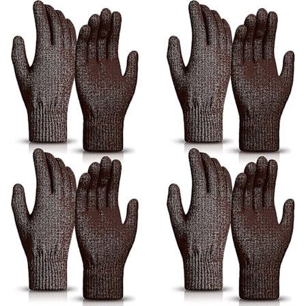 4 Par Magiske Vinterhansker Unisex Hansker Strikket Elastiske Votter Bulk Full Finger Varme Hansker For Menn Kvinner Sport