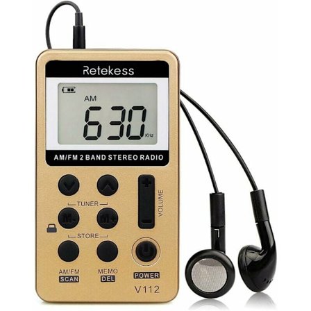 Mini bærbar radio, oppladbar FM AM radio, Walkman, sovetimer