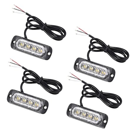 4st 4 Led Amber Recovery Strobe-lampor 12v 24v Orange Grill haveri Blinkande