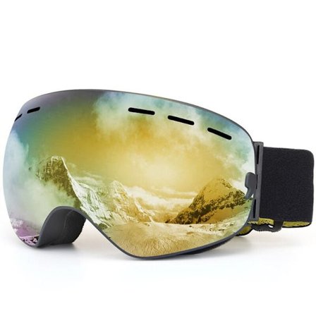 Ski- og Snowboardbriller til Mænd og Kvinder med Sfærisk Linse, Dobbelt Lag, OTG, Anti-dug, Vindtæt, UV400 Beskyttelse, Ski Solbriller, EVA Brilleetui