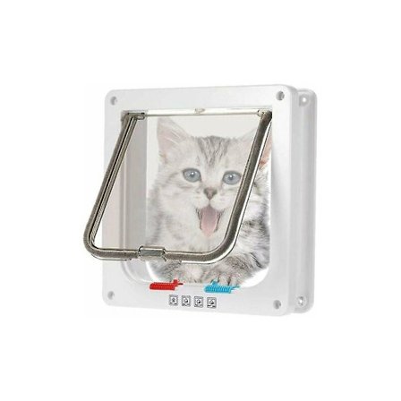 Mikrochip Kattelem Mikrochip Kattelem Brun Mikrochip Kattelem Kattelem med Skruesæt til Kat og Små Hunde Hvid (medium)