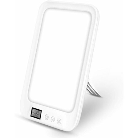 Lys terapi lampe 10000, lys terapi lampe med 3 farger og 6 lysstyrkenivåer, med timer og display, berøringskontroll KLB