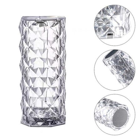 Color Changing Romantic Rose Crystal Lamp Bedside Touch Control Usb Diamond Table Lamp