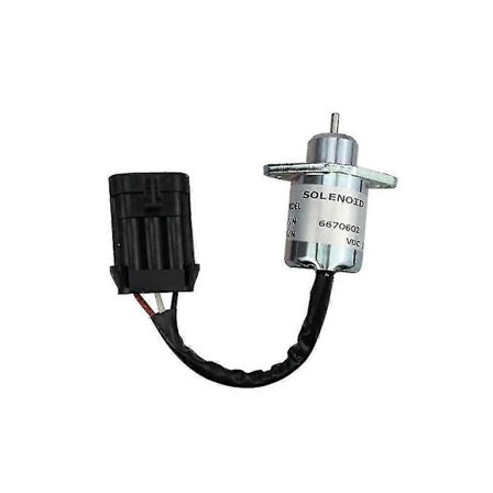 Nya Modeller 12v Motor Avstängning Stopp Solenoid Grävmaskin Stopp Solenoid Ventil Kompatibel med Bobcat 463 553 S70 S100 6670602