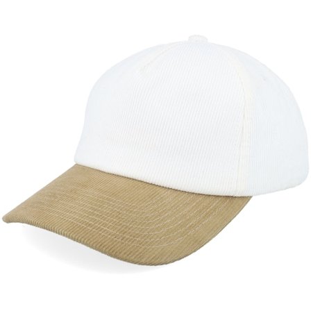 Equip - White adjustable Caps - Blank Corduroy Off White/Khaki Golfer A-Frame Adjustable @ Hatstore