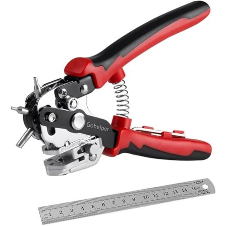 Professionel læderhultang til bælter og stof i sort