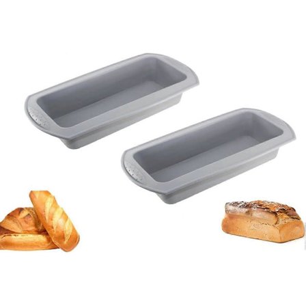 2 stk Silikon Brødformer, Non-Stick Brødform Silikonform for Kaker og Brød, Silikon Kakeformer for Baking