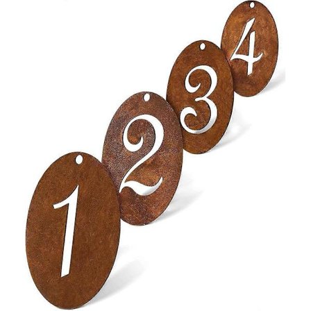 4 KPL Jouluinen ruosteinen numero koristekranssi, kulunut metalli, jouluinen pyöreä