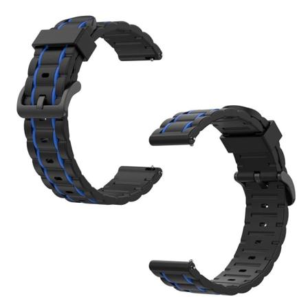 Fitbit Versa / 2 / Lite wavy silicone watch band - Dark Blue Blå
