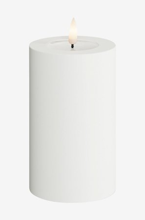 DeluxeHomeart - LED-ulkopuolen pylväskynttilä 7,5x12,5 cm. - Valkoinen - Koristevalaisimet - - Homeroom