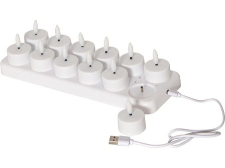 STAR TRADING Värmeljus Flamme Charge LED laddbricka vit - Lyreco - Kök och servering - Ljus och tillbehör - LED-Ljus