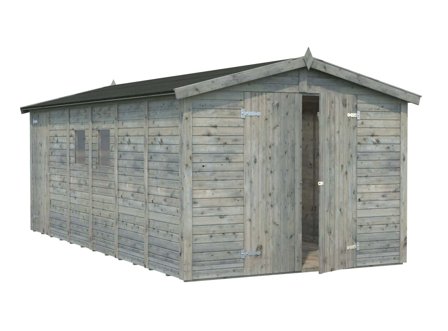 Palmako Dan Förråd 15 m²/inv. 14,2 m², grå impregnerad, Stugor & förråd