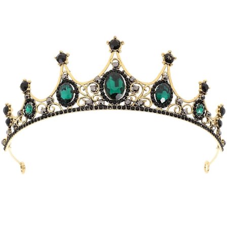 Barok Grøn Krystal Tiara Kroner Legering Vintage Hår Smykker Hårpynt til Bryllup Forlovelse