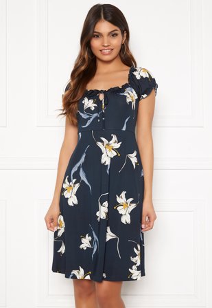 Happy Holly Tessan dress Dark blue / Patterned Klær