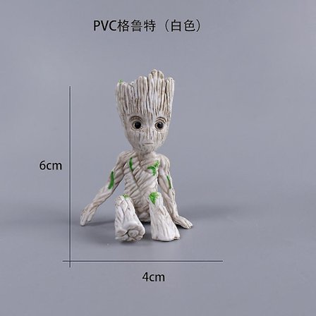 Disney Marvel Groot Minifigur Blomkruka Anime Filmleksaker Söta actionfigurer Sitter Groot Jul Barn Leksaker Presenter C