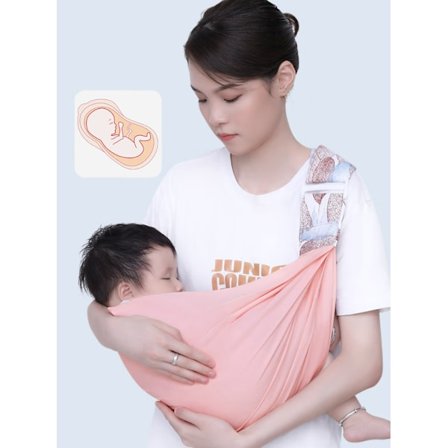 Nyfødt Sling Dobbel Bruk Spedbarns Ammedekke Bærer Mesh Stoff Rosa
