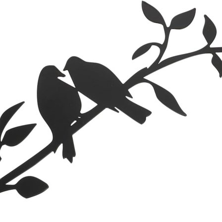 Hjemmeinnredning Veggkunst, 2 Fugler Svart Jern Skulptur Henger