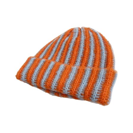 Høykvalitets Slitesterk Stripet Strikket Lue Varm Akryl Ski Vandring Hverdagsbekledning Skilue Oppbrett Foto Rekvisitter rosa Oransje