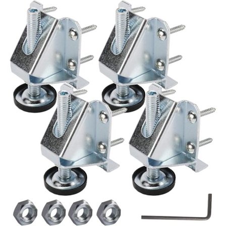 4-pakning justerbare ben med låsemuttere, justerbare møbelføtter, møbelben, skap