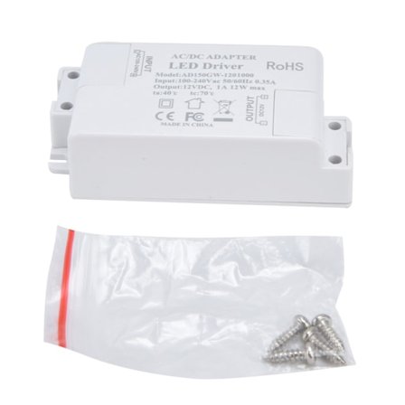 LED Driver Strømforsyning LED Driver Power AC100‐240V/0,35A DC12V/1A 12W til G4 MR11 MR16