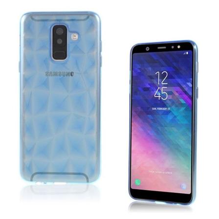 Samsung Galaxy A6 Plus (2018) 3D Timantti Kuviollinen Ohut Muovinen Takasuoja Kuori - Sininen Blue