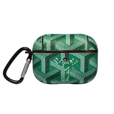iPhone AirPods 3, trådløse Bluetooth-øretelefoner, etui i imitert skinn, grønn