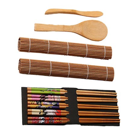 Sushi Maker Set Gardin Rislagning Rullkokning Ätpinnar Handgjorda