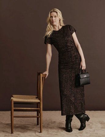 Rosemunde Rwbillie Capsleeve Long Dress - Brown - 44