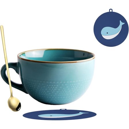 700 ML Stort Keramisk Kaffekrus, Korn Soppekrus/Kaffekrus/Salatskål (uten Underlag og Skje)