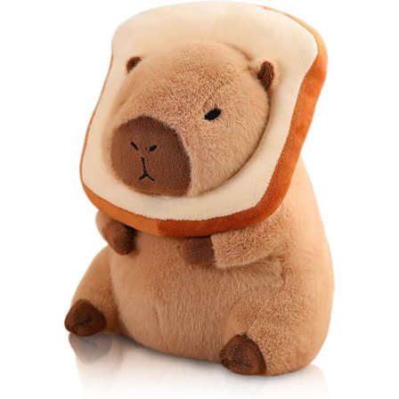 Søt Capybara Plysjpute med Brød Kawaii Myk Capybara Plysjdukke Pute Capybara Kosedyr Leker for Barn Jenter Gutter