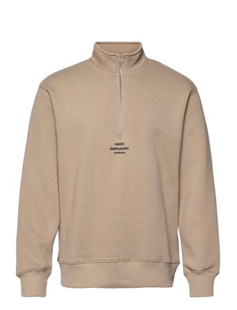 Standard Half Zip Logo Sweat Sweat-shirt Tröja Brun Mads Nørgaard