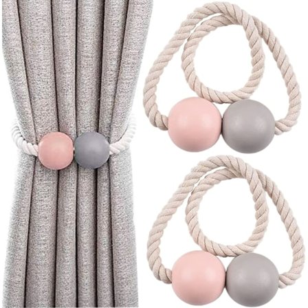 2 stk magnetiske gardinholdere, magnetiske spennegardiner for