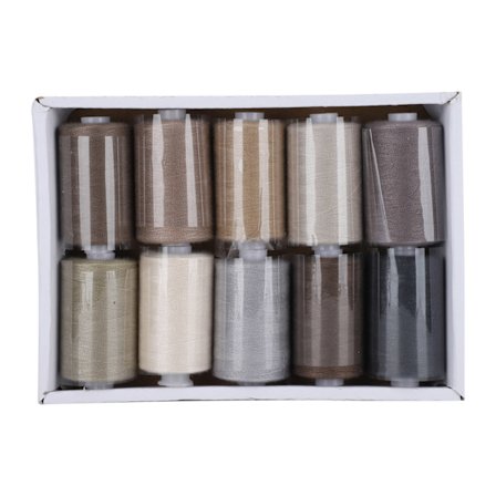 10 ruller sytrådssæt husholdningsfarve Pagodetråde håndlavede tilbehør 402 (grå kombination)