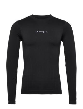 Crewneck Long Sleeve T-Shirt T-shirts Long-sleeved Svart Champion